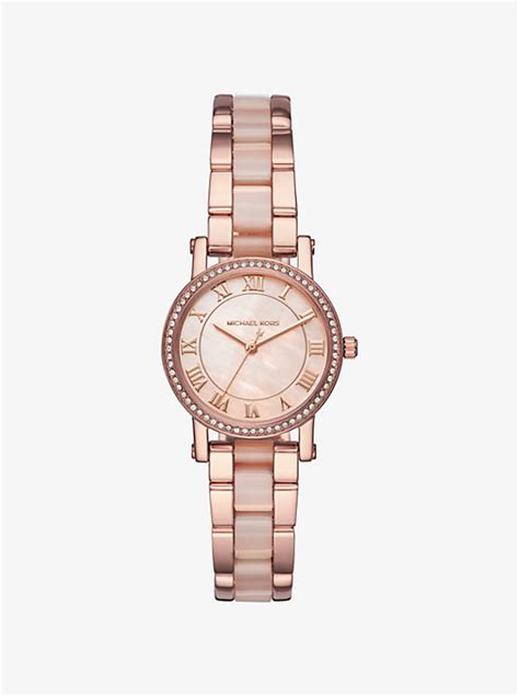 michael kors women's petite norie rose gold-tone watch|michael kors petite emery watch.